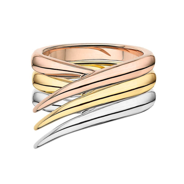 shaun leane Interlocking Stacked Ring - 18ct Rose Yellow and White Gold