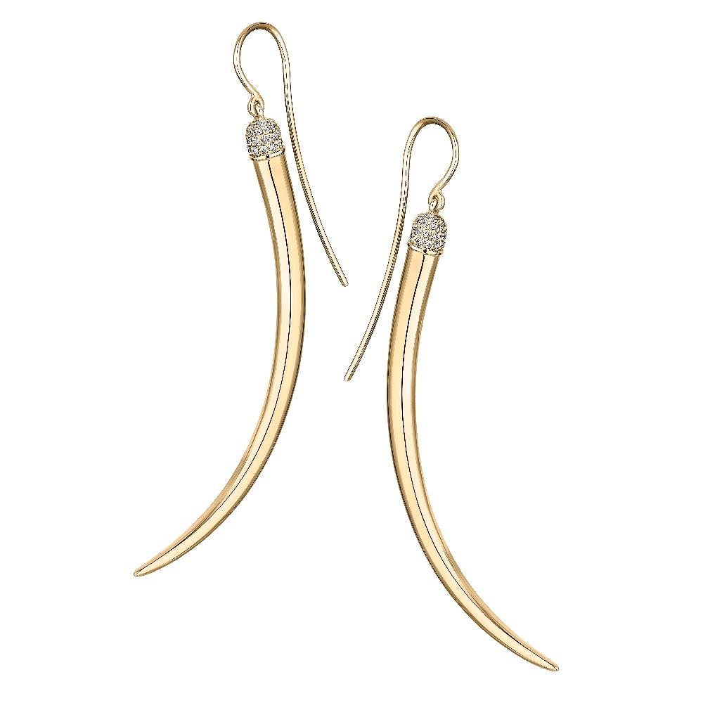 Shaun Leane No.1 Large Earrings - Yellow Gold Vermeil & Diamond Pavé