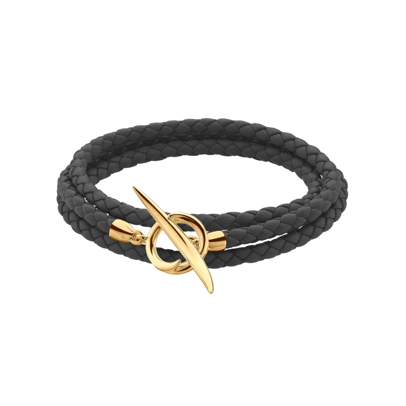Shaun Leane Quill Black Bracelet - Yellow Gold Vermeil & Leather