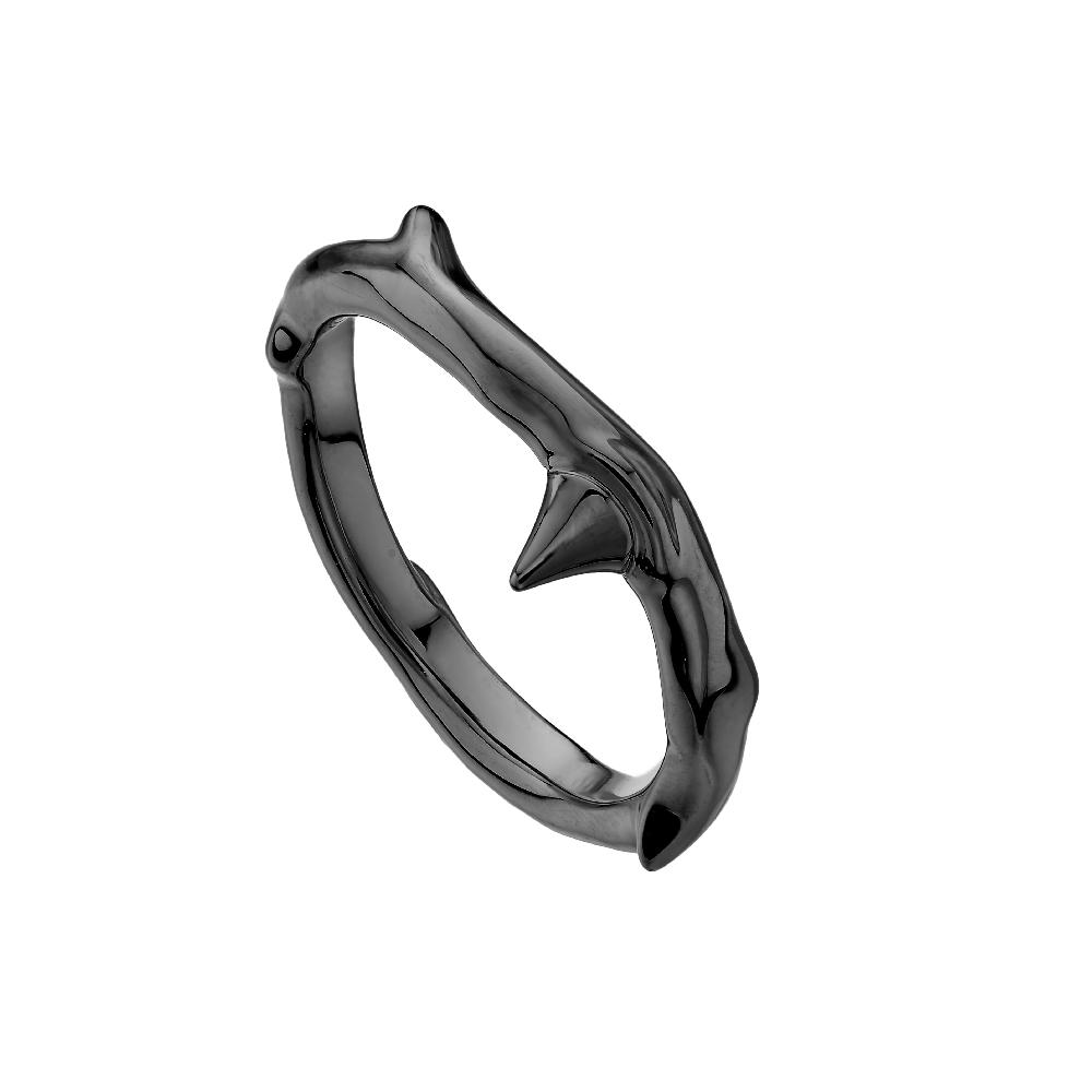 Shaun Leane Rose Thorn Band Ring - Silver Black Rhodium
