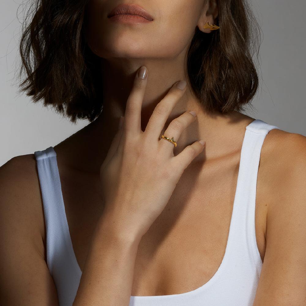 Shaun Leane Rose Thorn Band Ring - Yellow Gold Vermeil