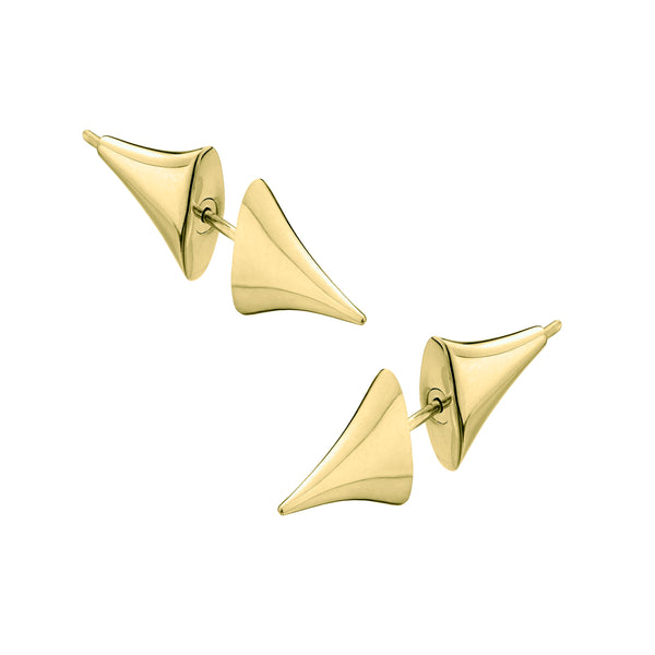 shaun leane Rose Thorn Bar Earrings - Yellow Gold Vermeil