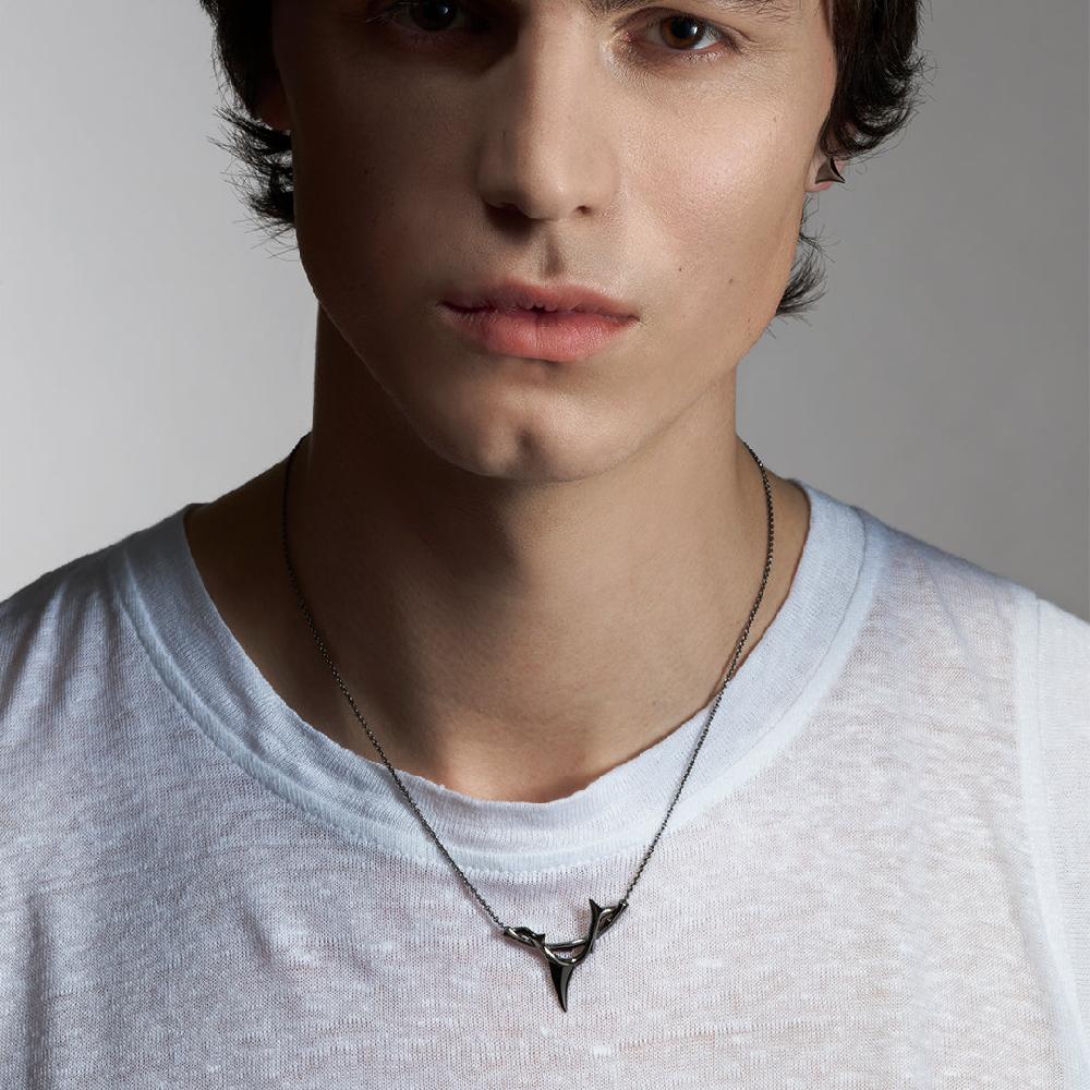 Shaun Leane Rose Thorn Branch Pendant - Silver Black Rhodium