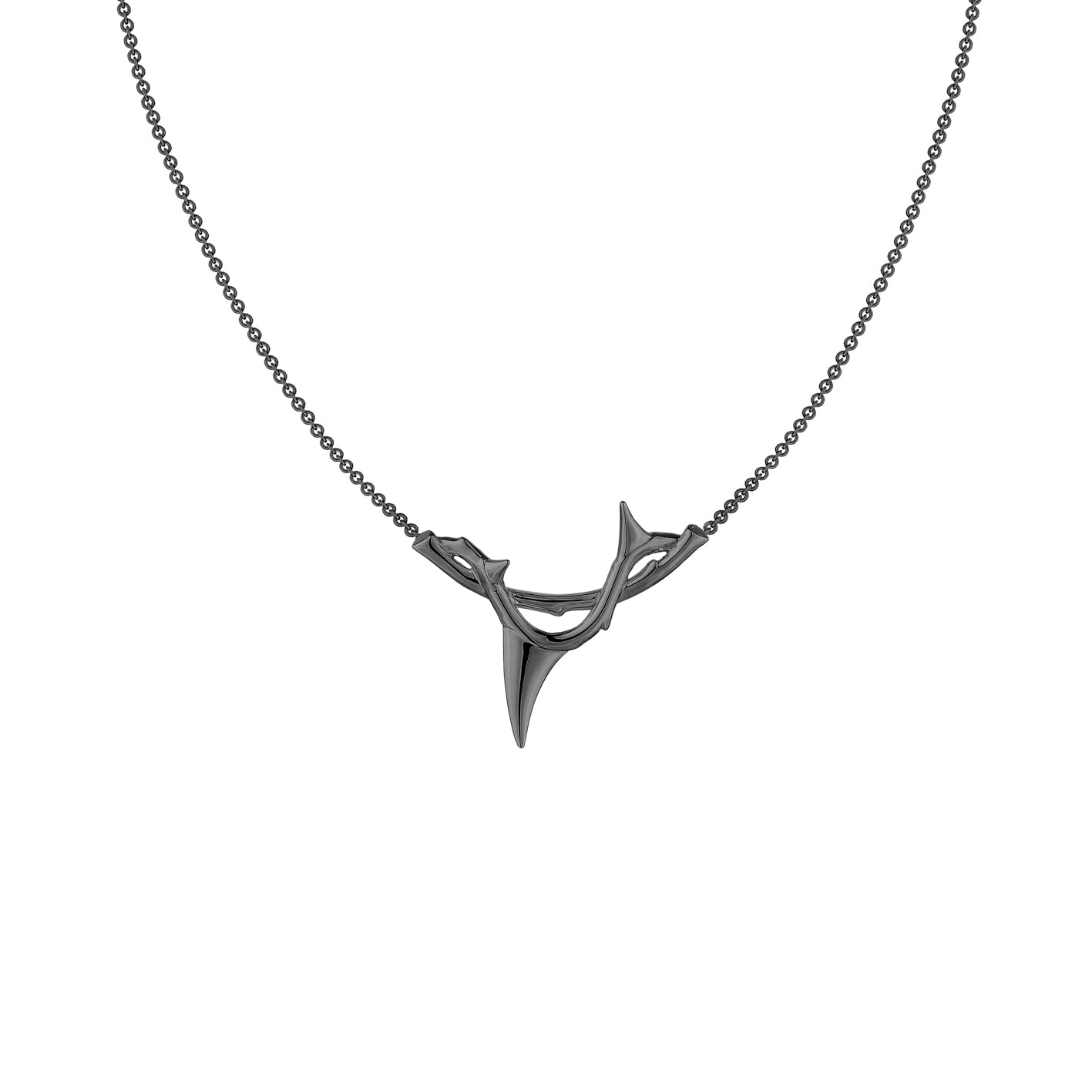 Shaun Leane Rose Thorn Branch Pendant - Silver Black Rhodium