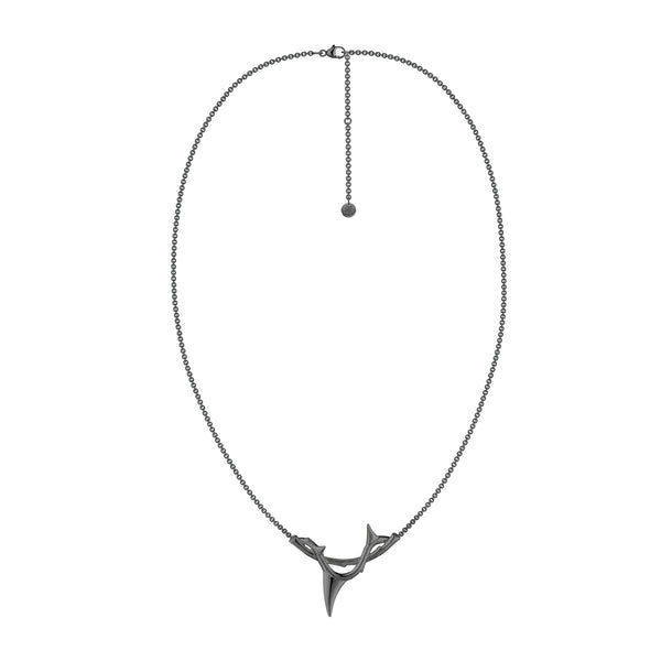 shaun leane Rose Thorn Branch Pendant - Silver Black Rhodium