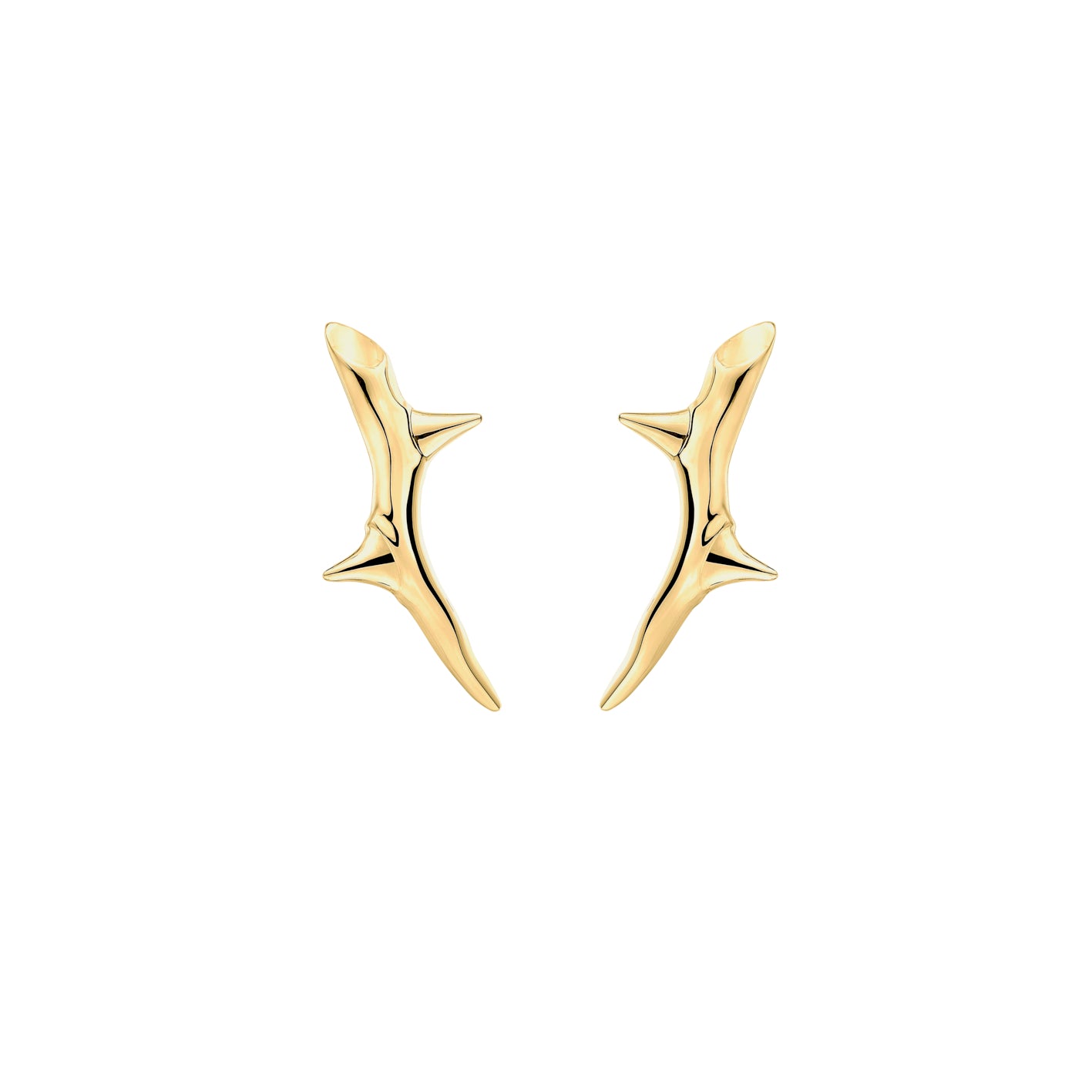 Shaun Leane Rose Thorn Climber Earrings - Yellow Gold Vermeil