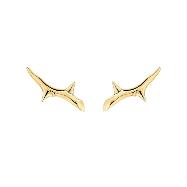 shaun leane Rose Thorn Climber Earrings - Yellow Gold Vermeil