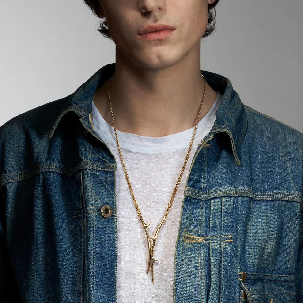 Shaun Leane Rose Thorn Drop Lariat - Yellow Gold Vermeil