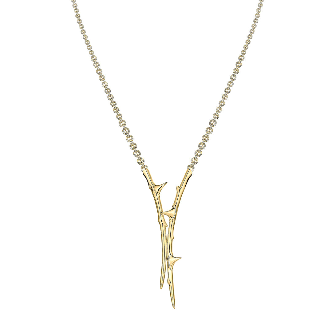 Shaun Leane Rose Thorn Drop Lariat - Yellow Gold Vermeil