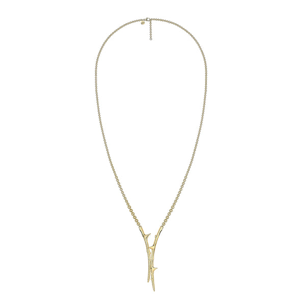 shaun leane Rose Thorn Drop Lariat - Yellow Gold Vermeil