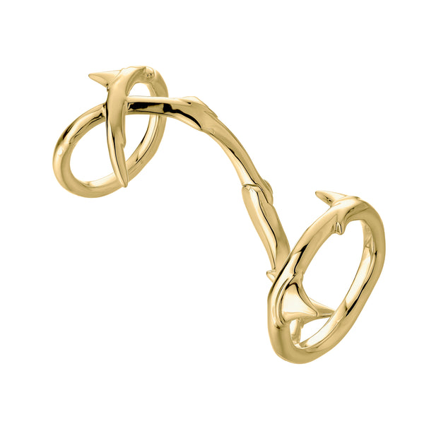 shaun leane Rose Thorn Hinged Ring - Yellow Gold Vermeil