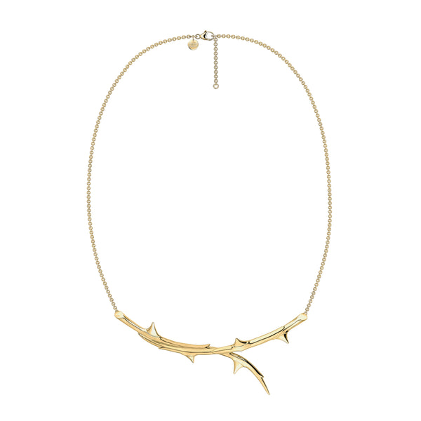 shaun leane Rose Thorn Horizontal Necklace - Yellow Gold Vermeil