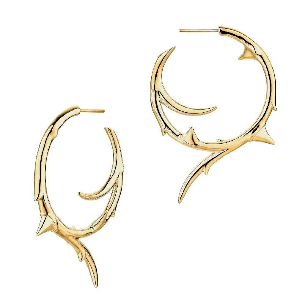 Shaun Leane Rose Thorn Large Hoop Earrings - Yellow Gold Vermeil