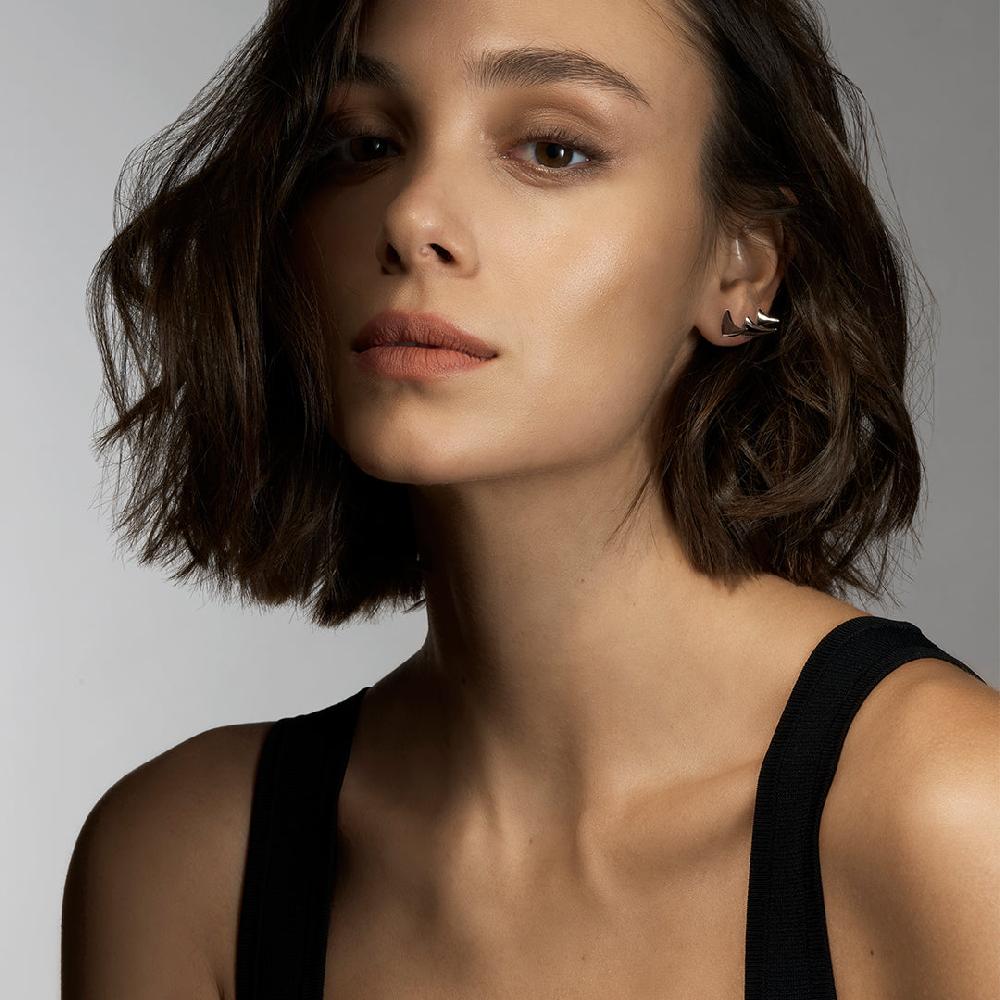 Shaun Leane Rose Thorn Large Swerve Earrings - Silver Black Rhodium