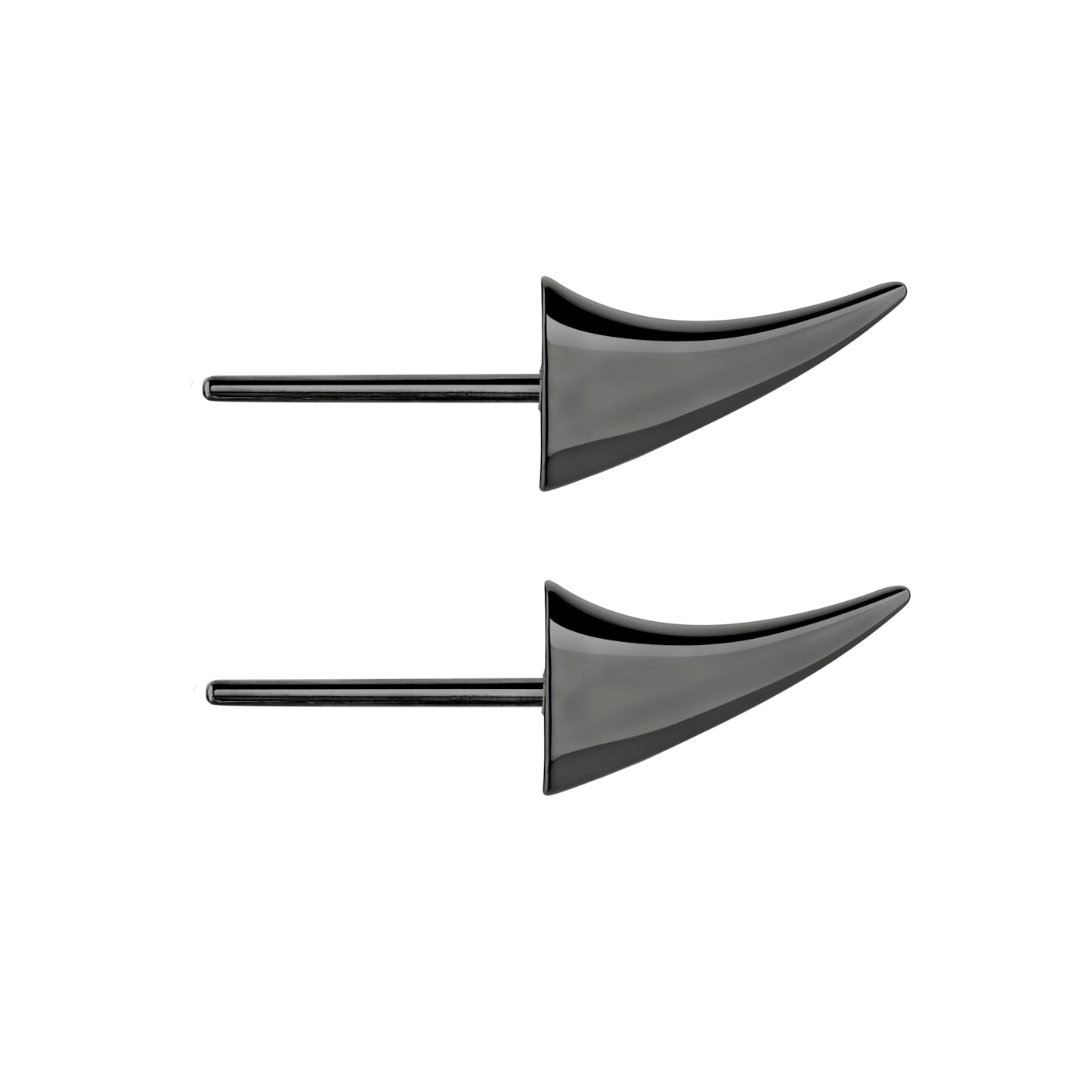 Shaun Leane Rose Thorn Large Swerve Earrings - Silver Black Rhodium