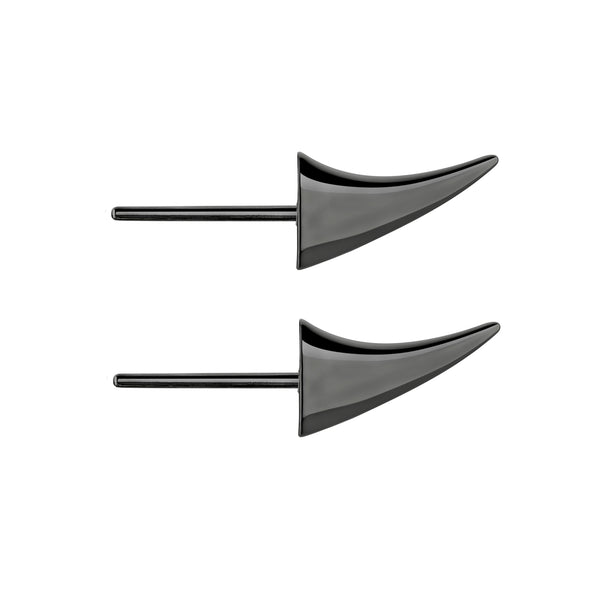 shaun leane Rose Thorn Large Swerve Earrings - Silver Black Rhodium