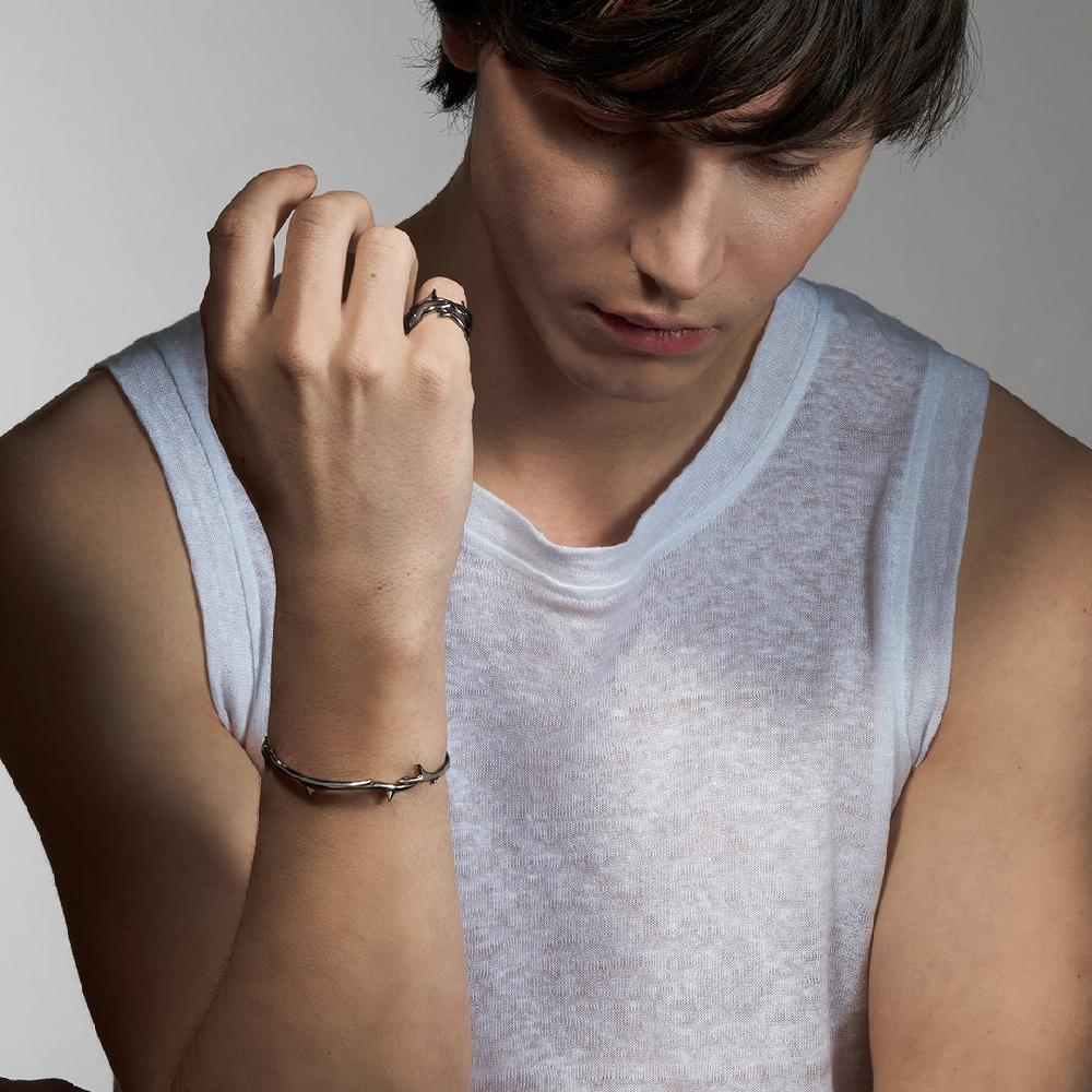 Shaun Leane Rose Thorn Linked Bracelet - Silver Black Rhodium