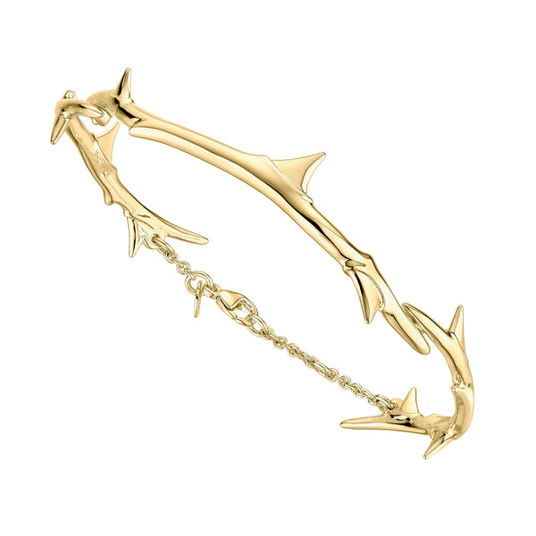 shaun leane Rose Thorn Linked Bracelet - Yellow Gold Vermeil