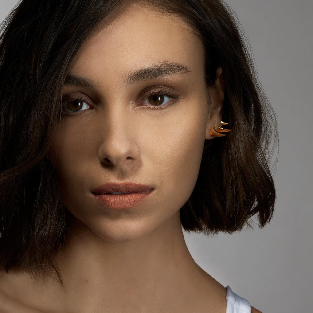 Shaun Leane Rose Thorn Single Large Swerve Earring - Yellow Gold Vermeil