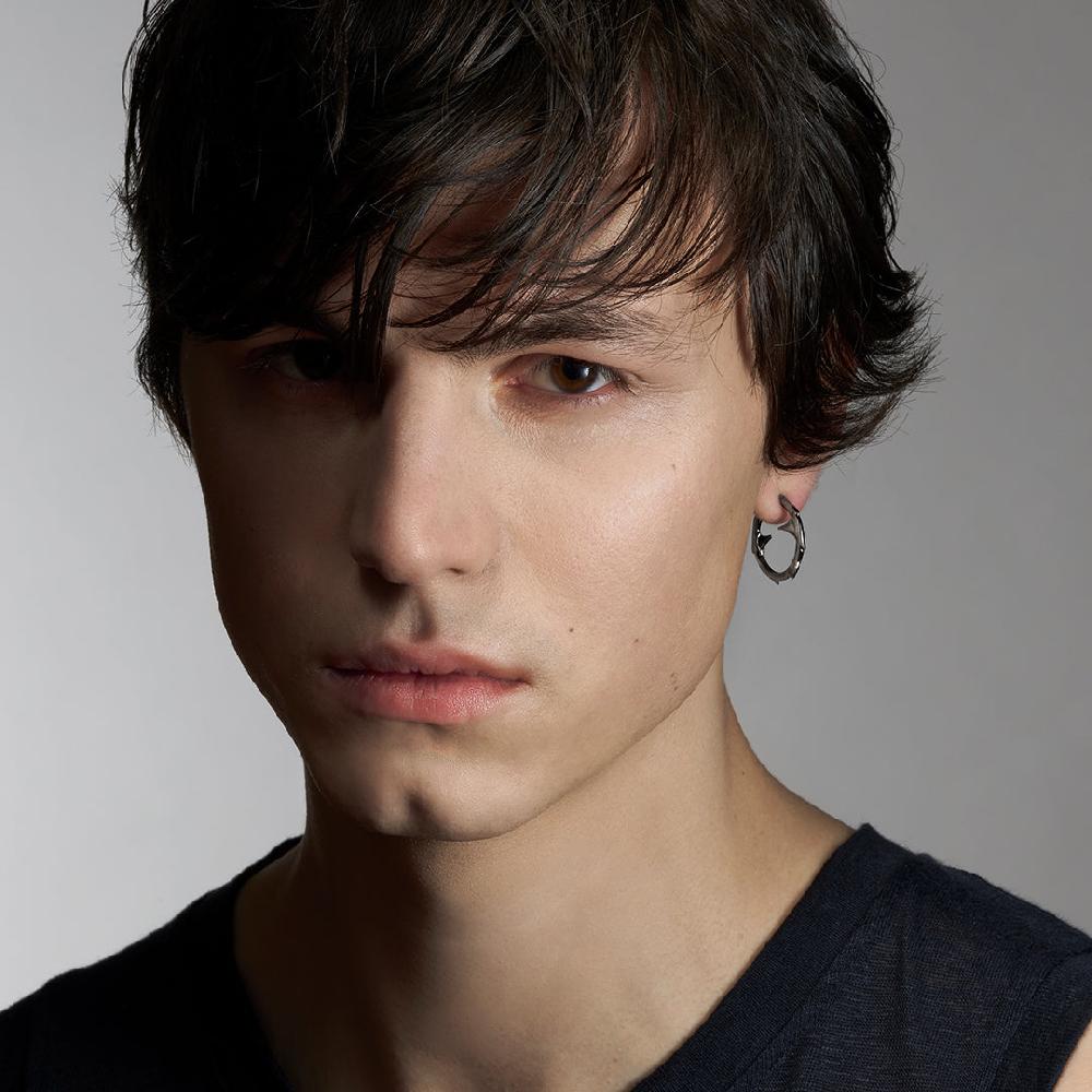 Shaun Leane Rose Thorn Small Hoop Earrings - Silver Black Rhodium