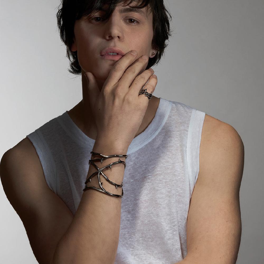 Shaun Leane Rose Thorn Triple Band Ring - Silver Black Rhodium