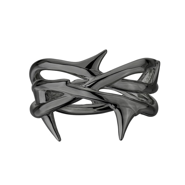 shaun leane Rose Thorn Triple Band Ring - Silver Black Rhodium