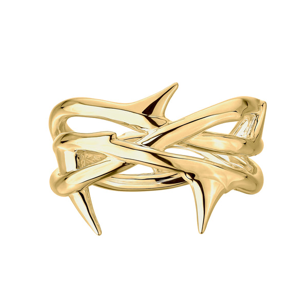 shaun leane Rose Thorn Triple Band Ring - Yellow Gold Vermeil