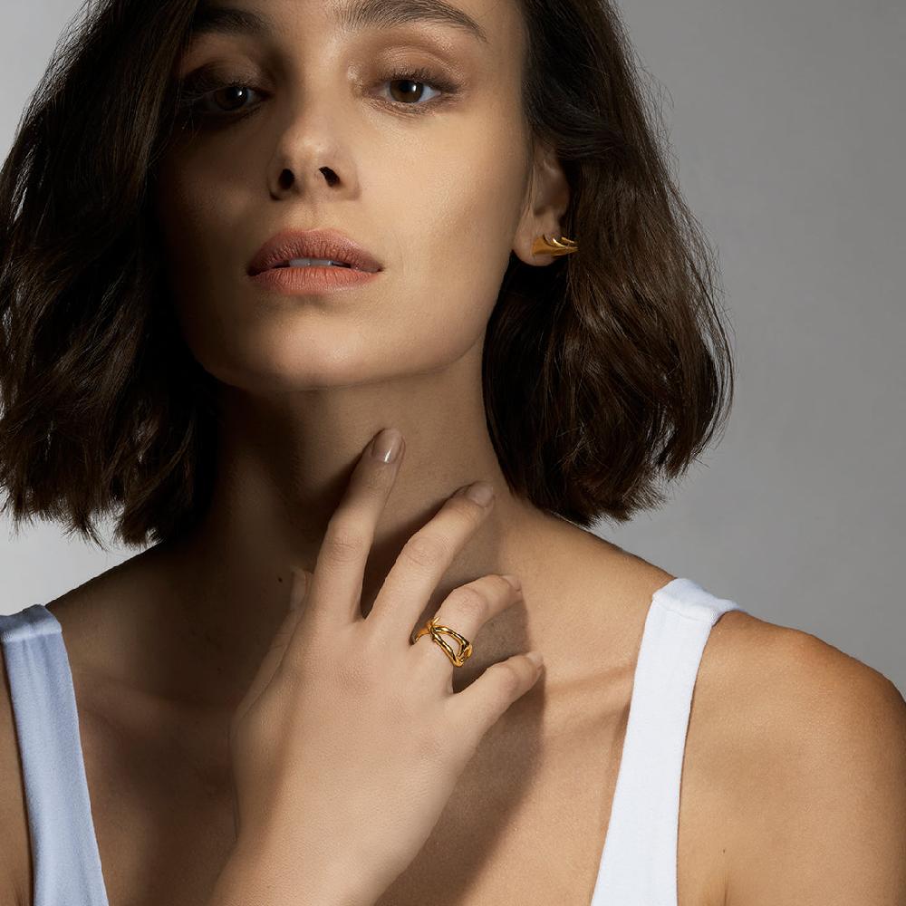 Shaun Leane Rose Thorn Wide Band Ring - Yellow Gold Vermeil