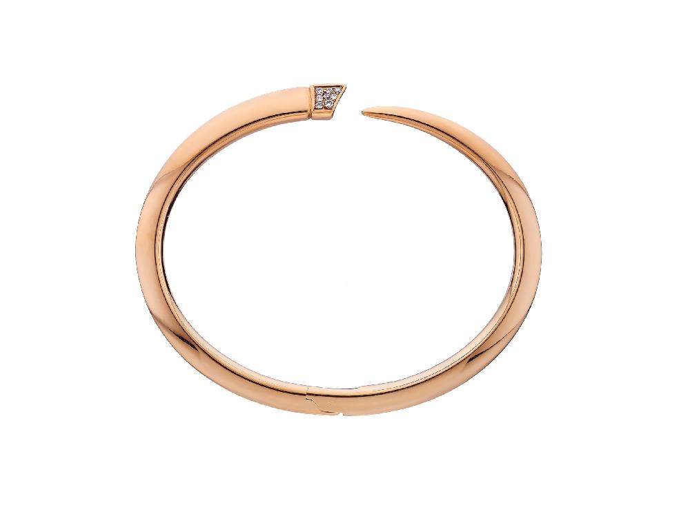 Shaun Leane Sabre Bangle - Rose Gold Vermeil & Diamond Pavé