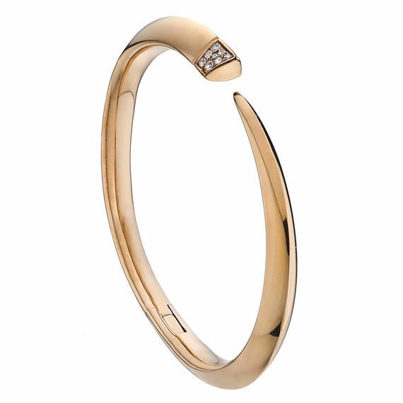 Shaun Leane Sabre Bangle - Rose Gold Vermeil & Diamond Pavé