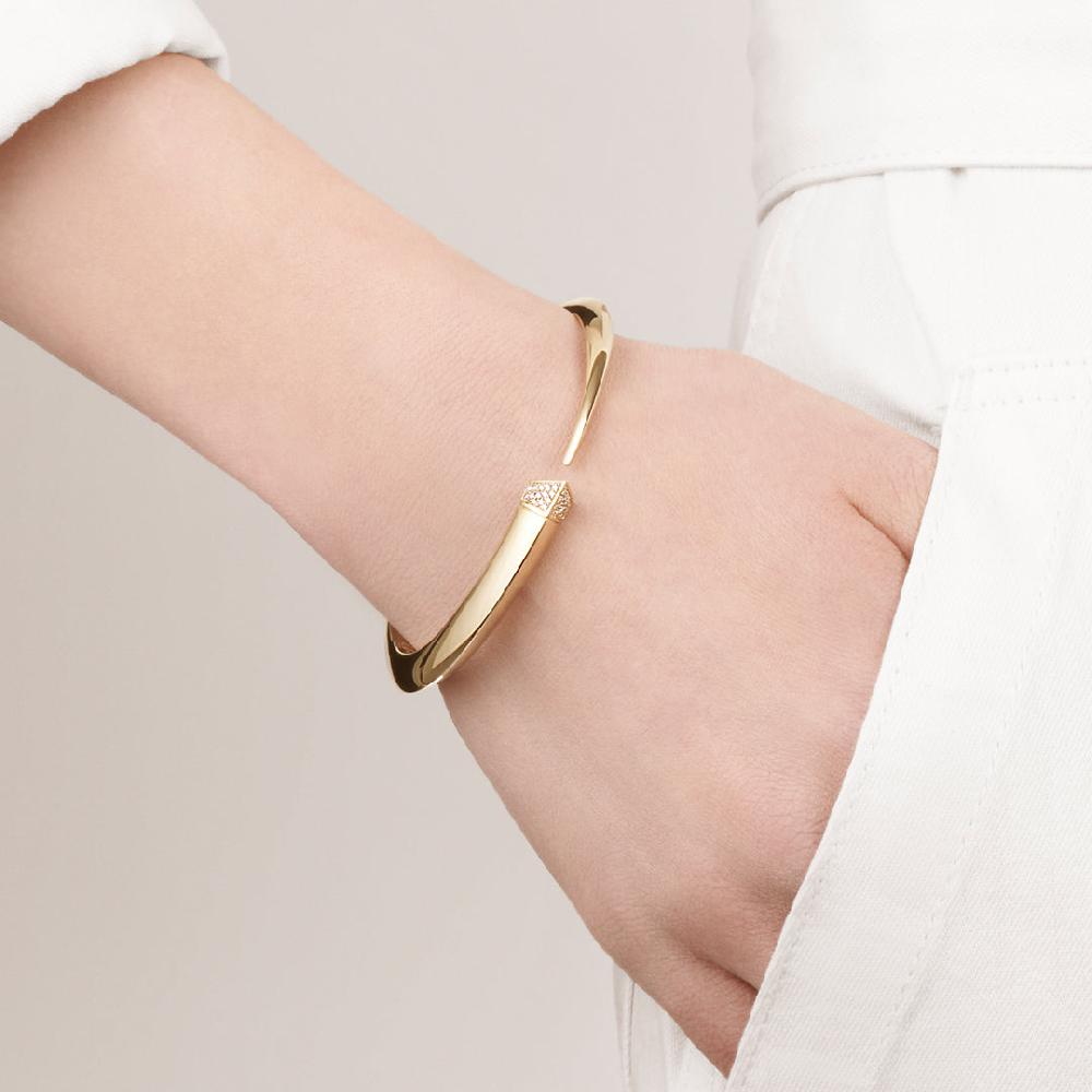 Shaun Leane Sabre Bangle - Yellow Gold Vermeil & Diamond Pavé