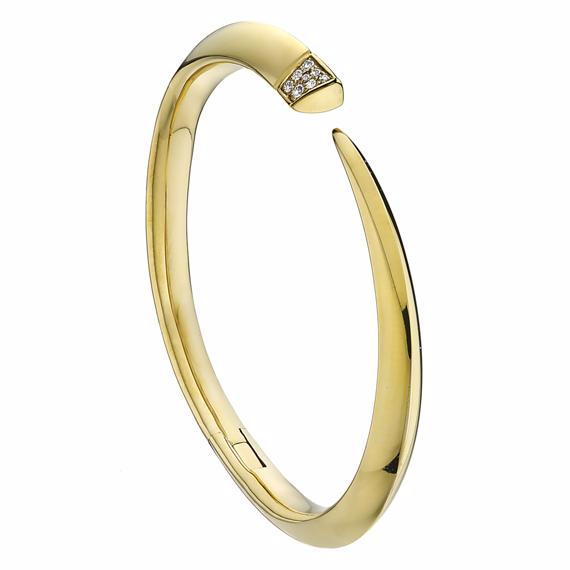 Shaun Leane Sabre Bangle - Yellow Gold Vermeil & Diamond Pavé