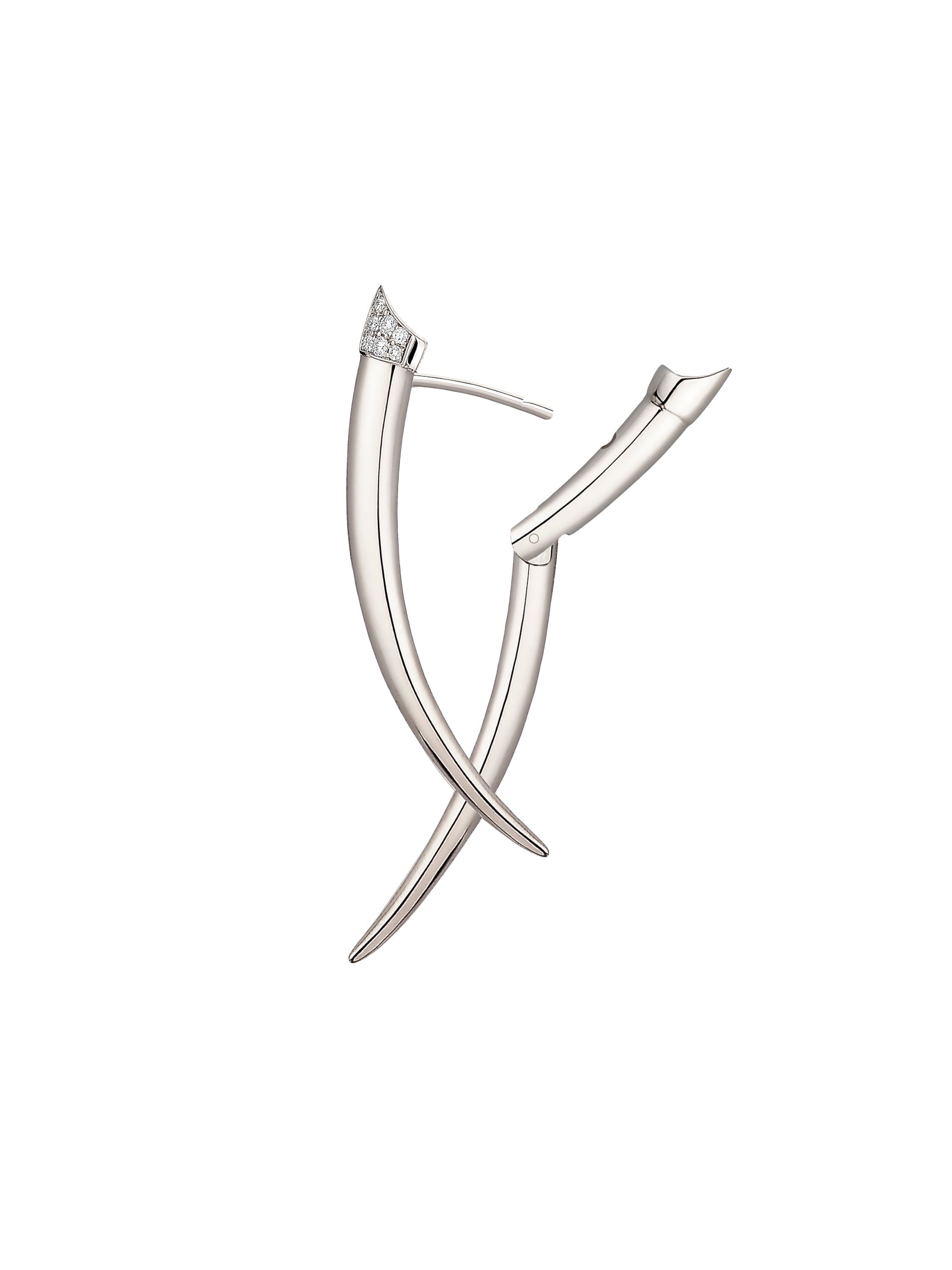 Shaun Leane Sabre Crossover Earrings - Silver & Diamond Pavé