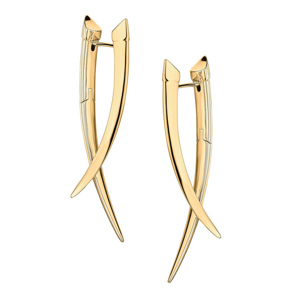 shaun leane Sabre Crossover Earrings - Yellow Gold Vermeil