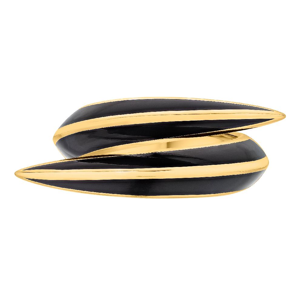 Shaun Leane Sabre Deco Crossover Ring - Yellow Gold Vermeil & Black Ceramic