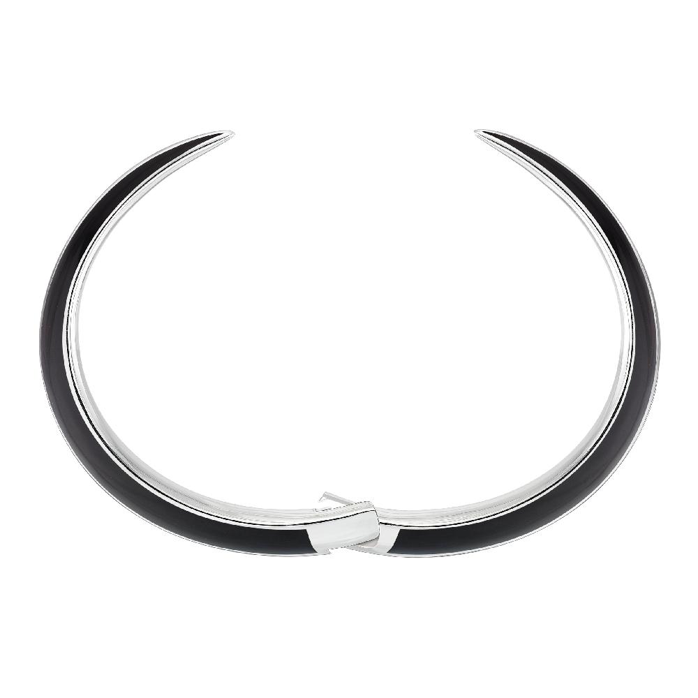 Shaun Leane Sabre Deco Cuff Bangle - Silver & Black Ceramic