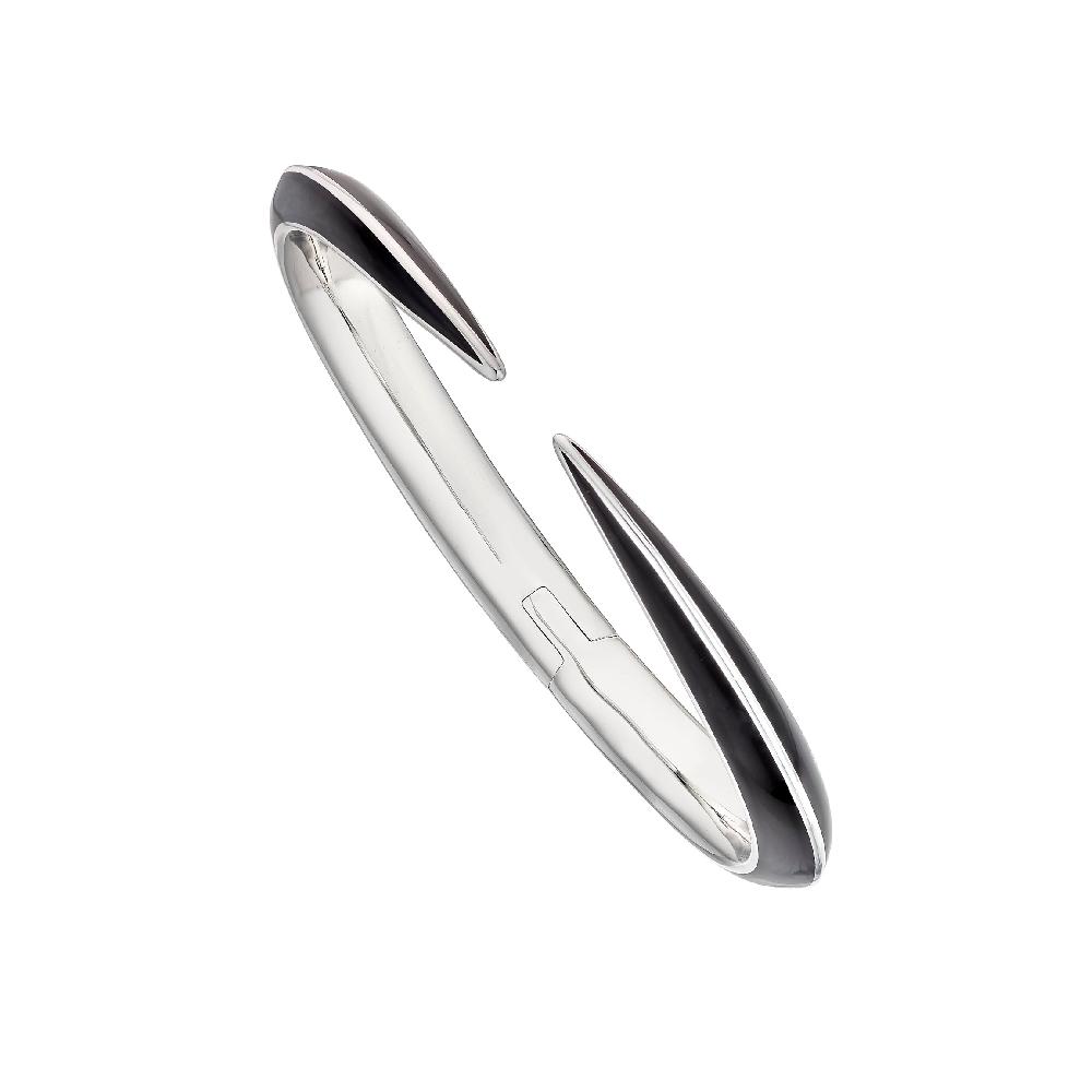 Shaun Leane Sabre Deco Cuff Bangle - Silver & Black Ceramic