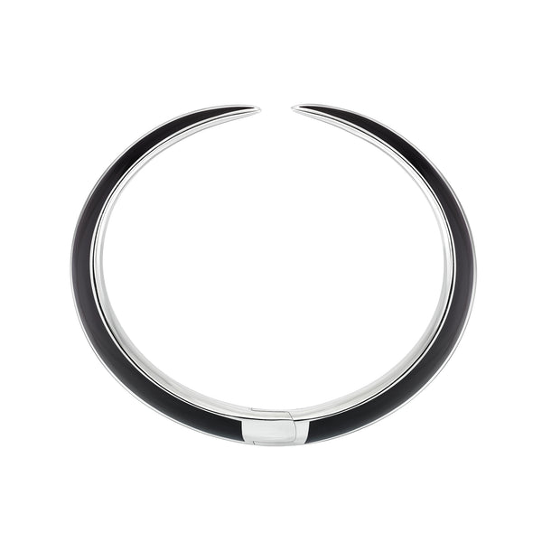 shaun leane Sabre Deco Cuff Bangle - Silver & Black Ceramic