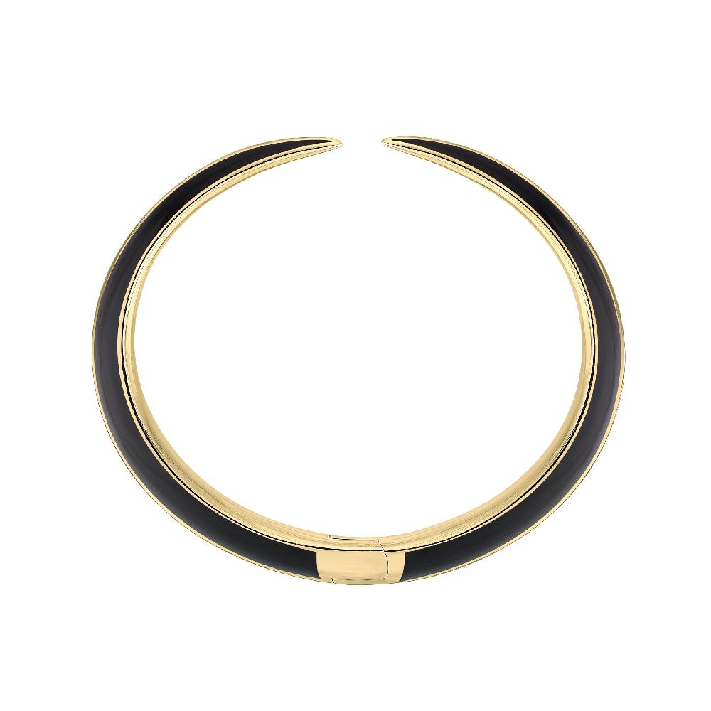 Shaun Leane Sabre Deco Cuff Bangle - Yellow Gold Vermeil & Black Ceramic