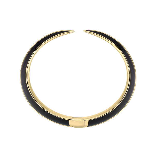 shaun leane Sabre Deco Cuff Bangle - Yellow Gold Vermeil & Black Ceramic