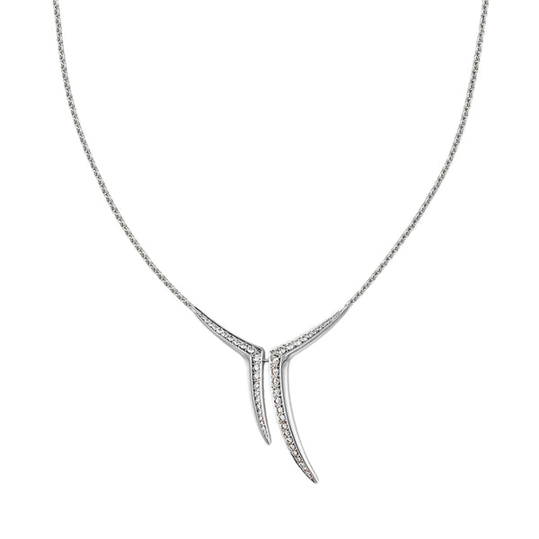 shaun leane Sabre Fine Aerial Small Necklace - Platinum and Diamond