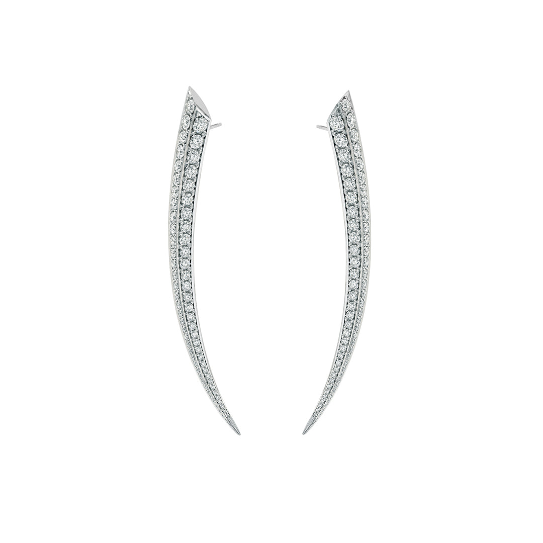 Shaun Leane Sabre Fine Medium Earrings - 18ct White Gold & Diamond