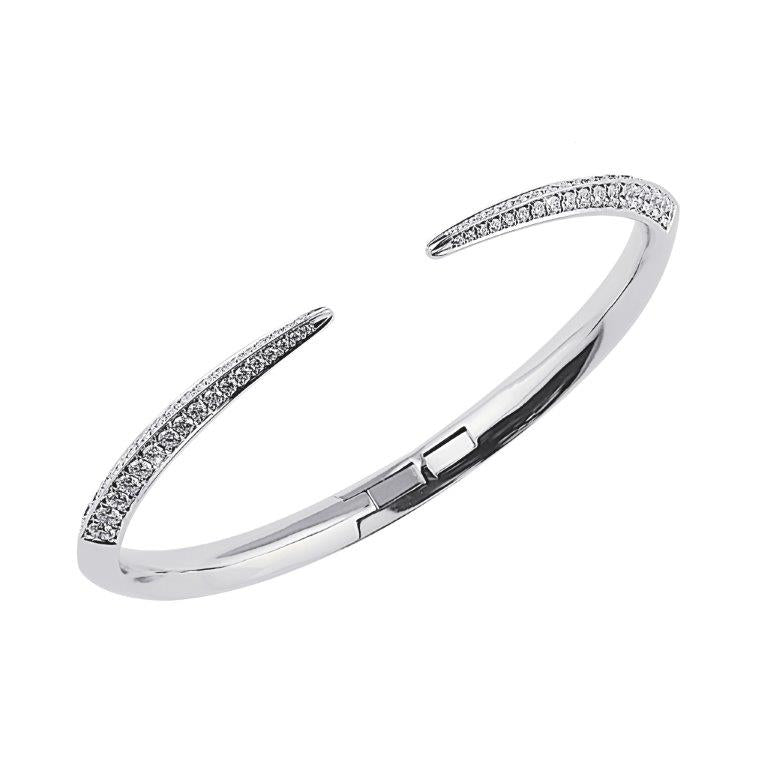 Shaun Leane Sabre Fine Slim Bangle - 18ct White Gold & Diamond
