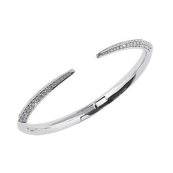 shaun leane Sabre Fine Slim Bangle - 18ct White Gold & Diamond
