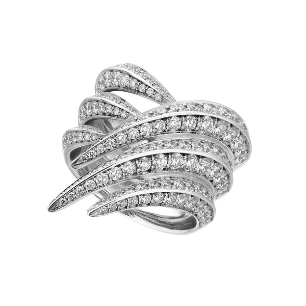 shaun leane Sabre Fine Triple Ring - 18ct White Gold & 2.96ct Diamond