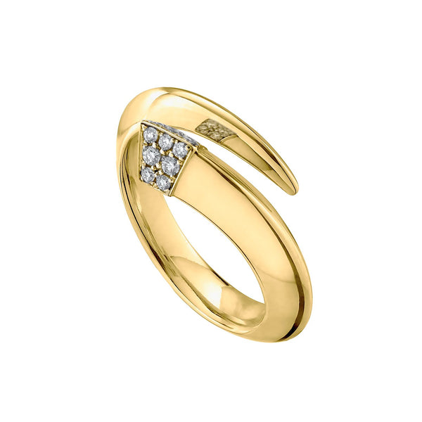shaun leane Sabre Ring - Yellow Gold Vermeil & Diamond Pavé