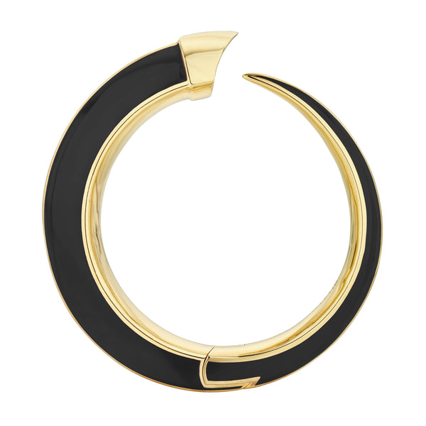shaun leane Sabre Solis Cuff - Yellow Gold Vermeil & Jet Ceramic