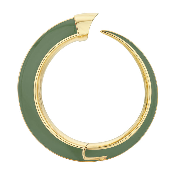 shaun leane Sabre Solis Cuff - Yellow Gold Vermeil & Leaf Ceramic
