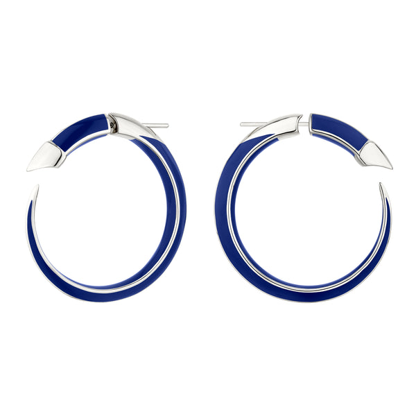 shaun leane Sabre Solis Hoop Earrings - Silver & Atlantic Ceramic