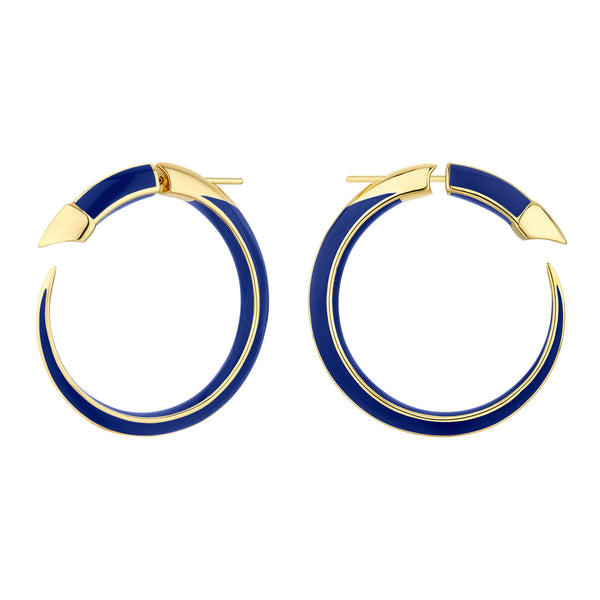 shaun leane Sabre Solis Hoop Earrings - Yellow Gold Vermeil & Atlantic Ceramic